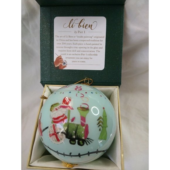 Li Bien 2019 Santa Claus Baby's 1st Glass 4" Ornament Pier 1 W/Gift Box